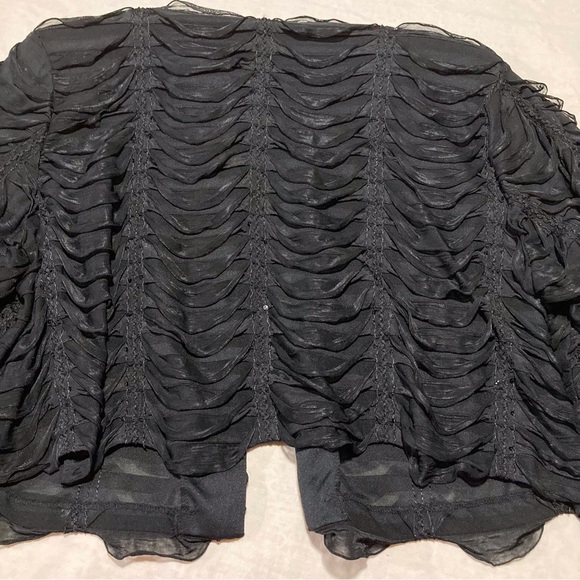 R&M Richards Black Ribbon Formal Jacket with Sequin Embellishments - Picture 6 of 15